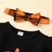 【3M-3Y】Girls Round Neck Black Blouse and Plaid Suspender Skirt Set