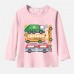 【12M-9Y】Boy Trash Trucks Print Cotton Stain Resistant Long Sleeve T-shirt