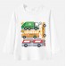 【12M-9Y】Boy Trash Trucks Print Cotton Stain Resistant Long Sleeve T-shirt