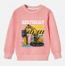 【12M-9Y】Boy Cotton Stain Resistant Excavator Print Long Sleeve Sweatshirt