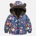 【18M-6Y】Girls Thick Animal Print Reversible Hooded Fleece Coat