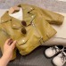 【18M-8Y】Girls Green PU Leather Jacket (T-shirt Not Included)