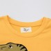 【18M-7Y】Boys Yellow Dinosaur Print Round Neck Long Sleeve T-shirt