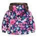 【18M-6Y】Girls Thick Floral Reversible Hooded Fleece Jacket