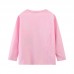 【18M-7Y】Girls Pink Dinosaur Print Round Neck Long Sleeve T-shirt