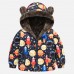 【18M-6Y】Boys Thick Car Space Camo Print Reversible Hooded Fleece Coat