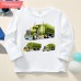 【12M-9Y】Boys Cotton Stain Resistant Trucks Print Long Sleeve Tee