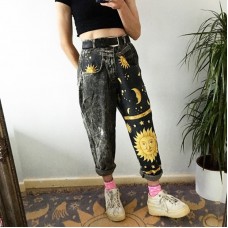 Casual Joker Pants Letter Printed Loose Feet Shorts HF2312-03-03