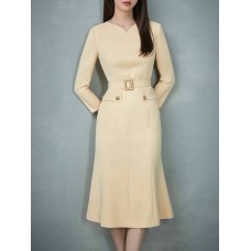 Long sleeve solid color skirt HE1108-02-03